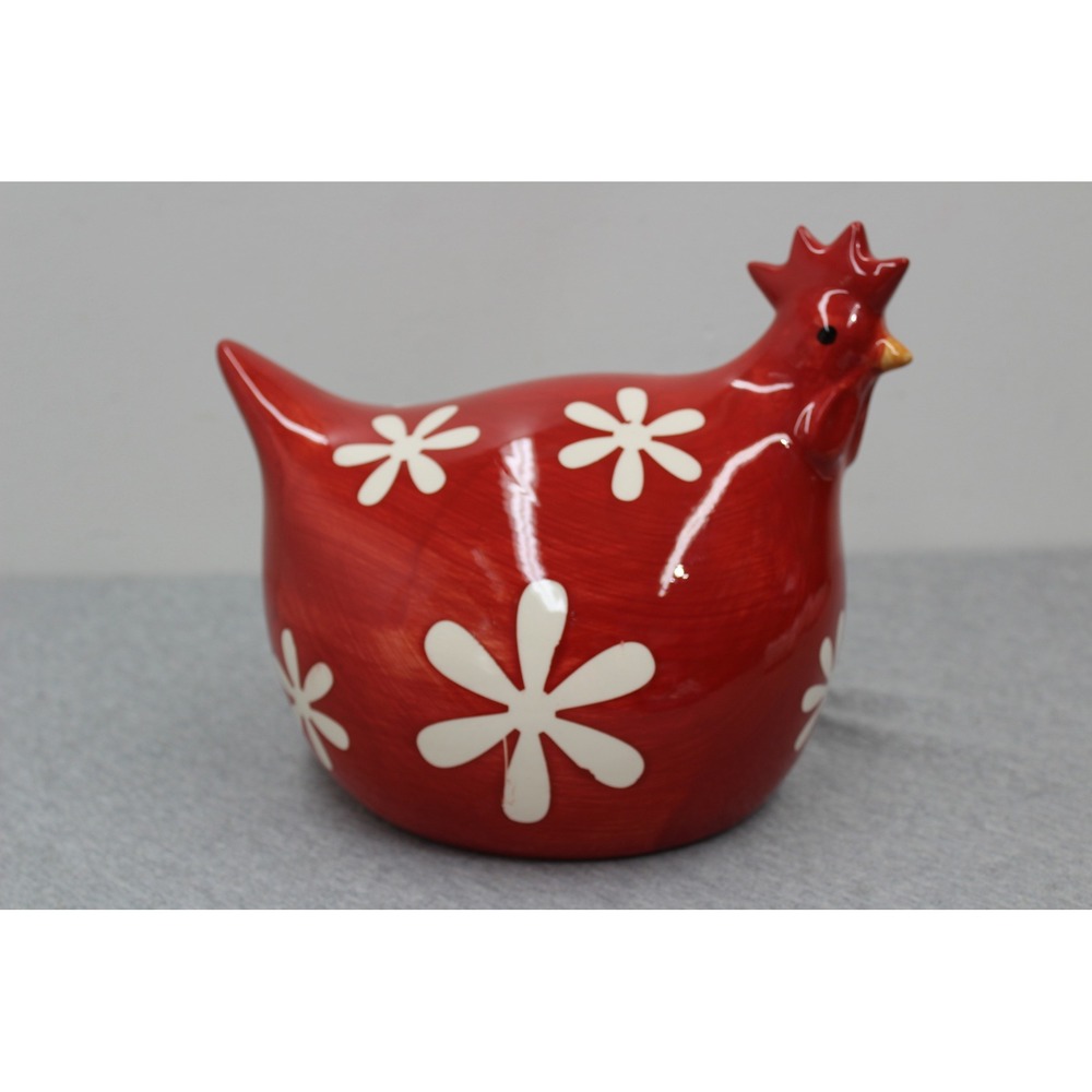 La Dolce Vita Hen Figurine Red Daisy Hen House Collection Farmhouse